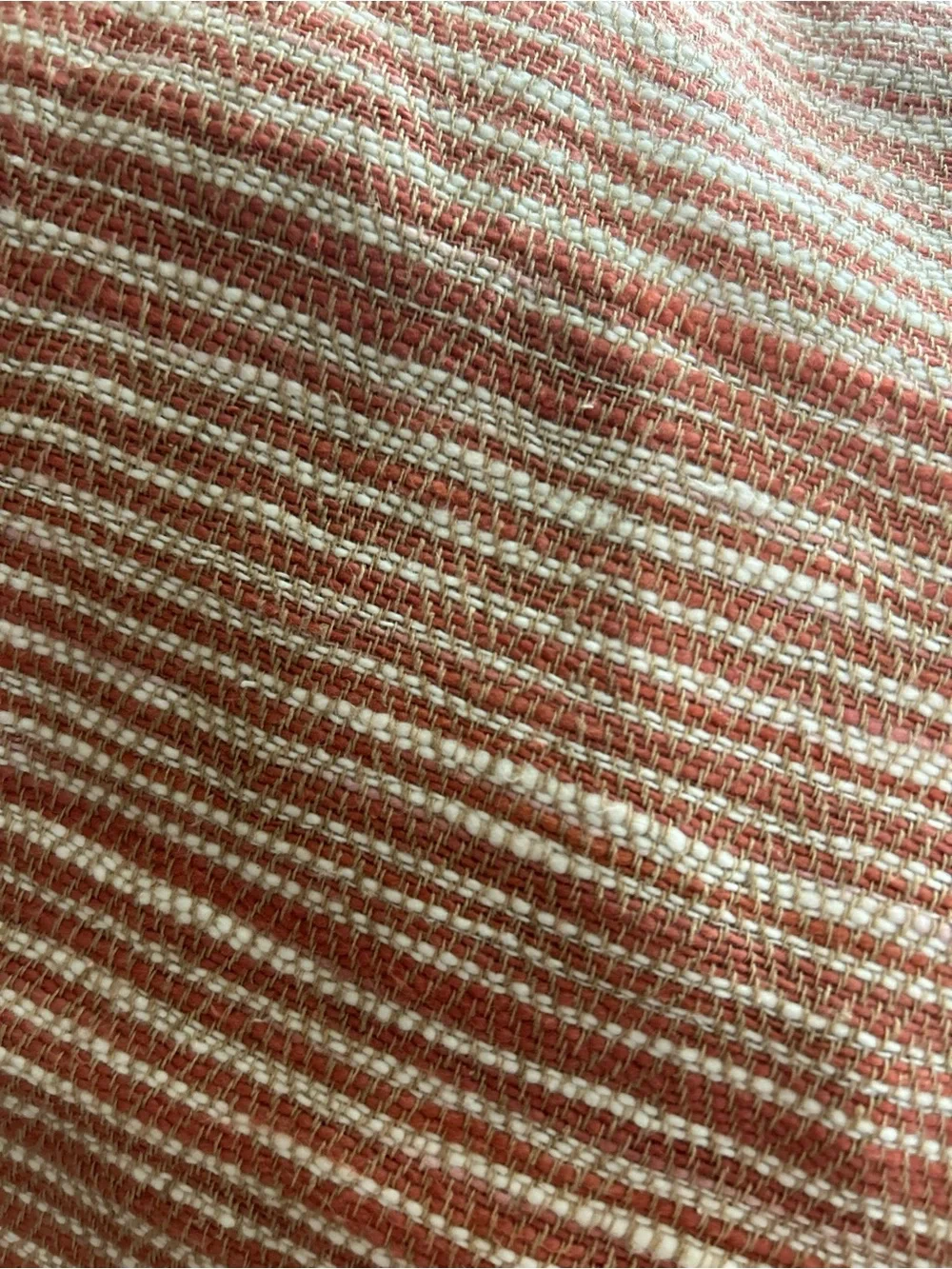 West Elm Pillowcase Striped Knit Silk Blend Orange 20x20 Throw Pillow Decor